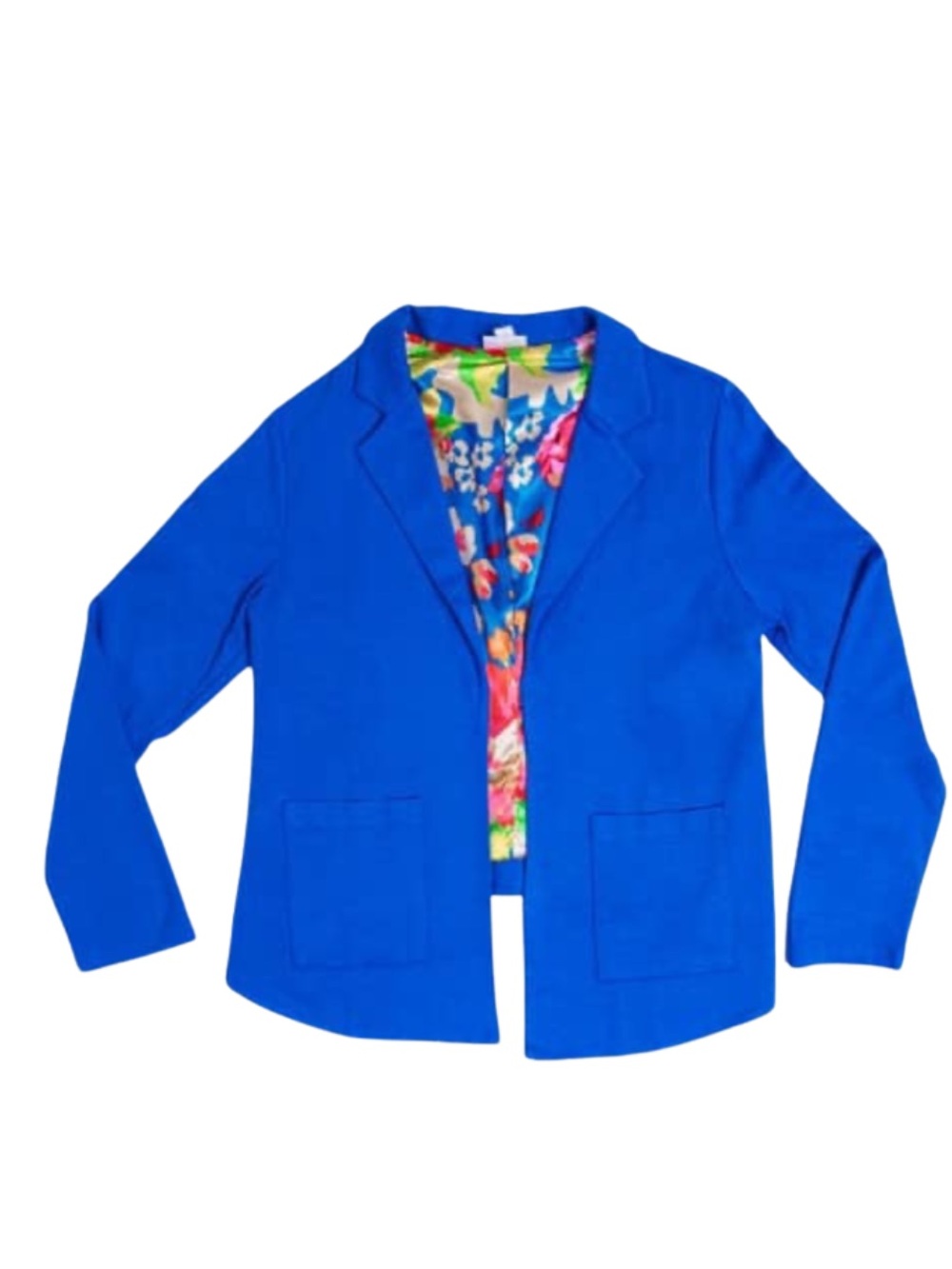 LuLaRoe Jenny' Royal Blue Blazer Jacket with Floral Lining
